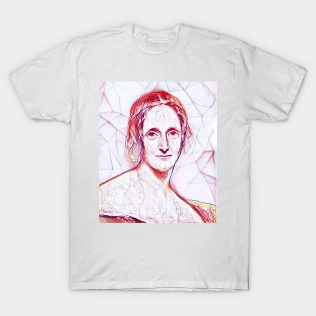 Mary Shelley Portrait Line Art T-Shirt by JustLit